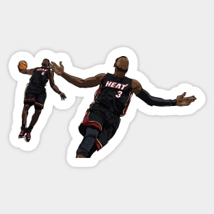 Dwyane Wade and LeBron James Iconic Miami Sketch Sticker